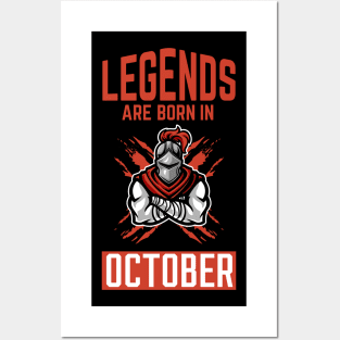 Legends Are Born in October Knight Posters and Art